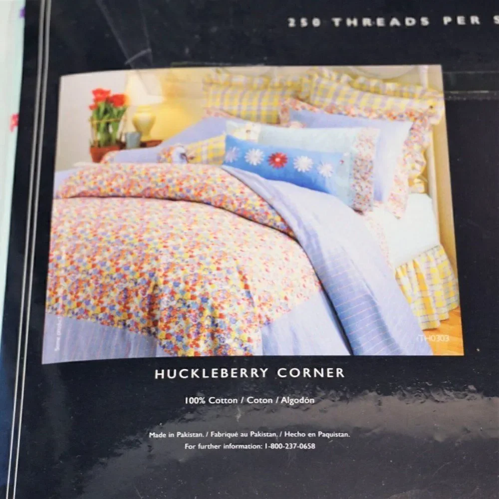 Vintage Tommy Hilfiger Full Flat Sheet Huckleberry Corner Floral Cottagecore NOS